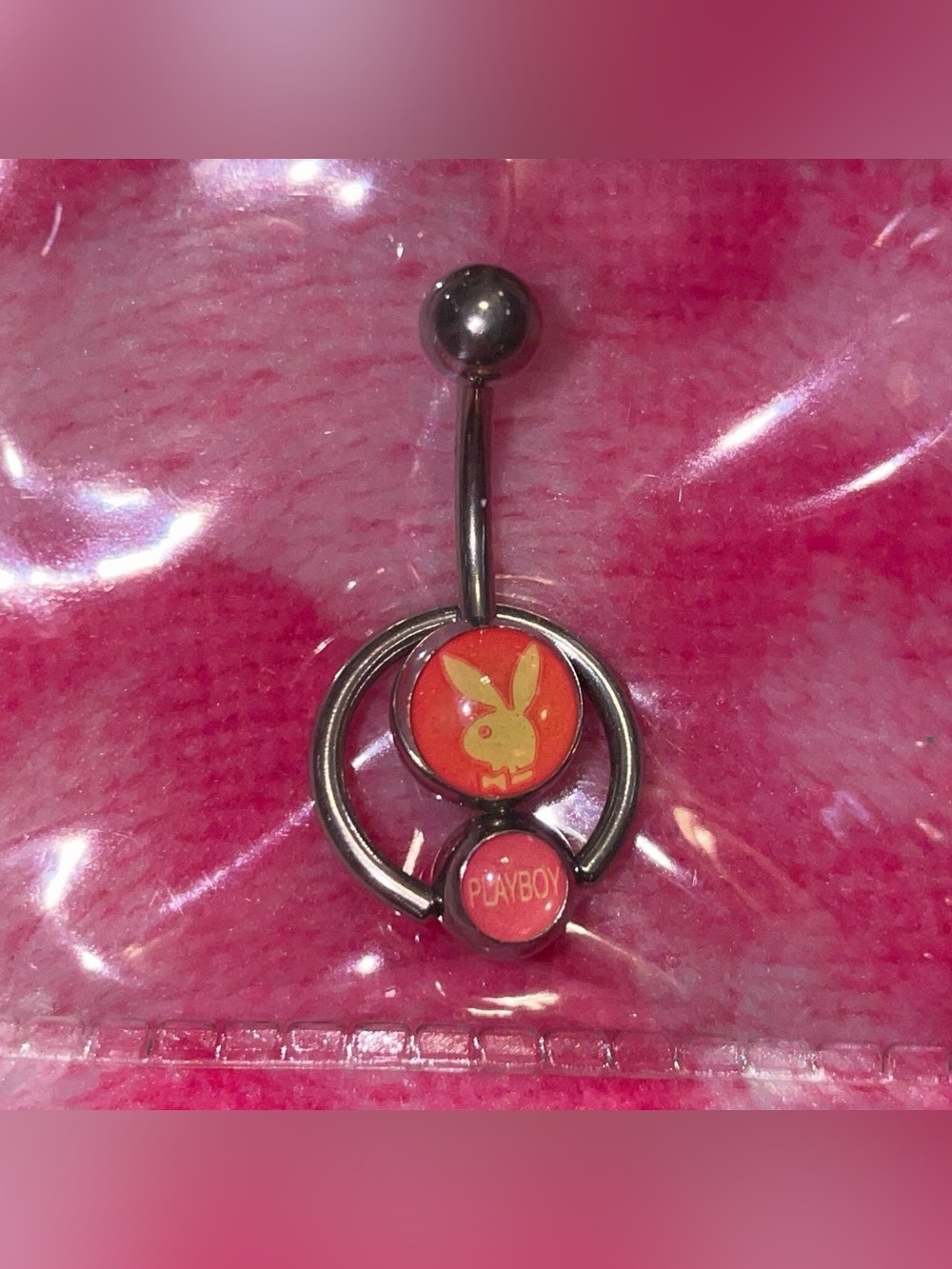 vintage y2k 2002 Playboy bunny belly button ring